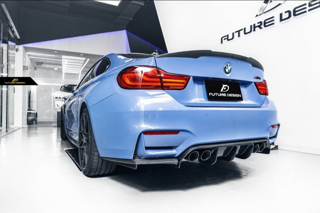 FUTURE DESIGN - BMW M3 F80 / M4 F82 F83 CARBON FIBRE REAR DIFFUSER V STYLE