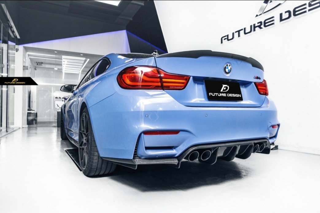 FUTURE DESIGN - BMW M3 F80 / M4 F82 F83 CARBON FIBRE REAR DIFFUSER V STYLE