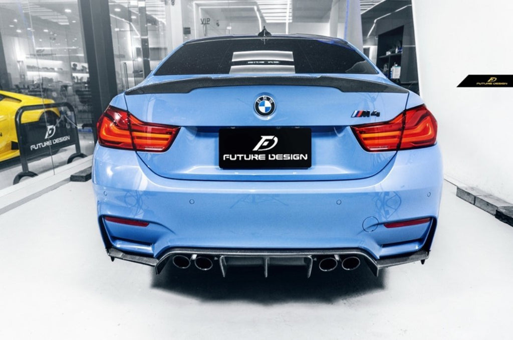 FUTURE DESIGN - BMW M3 F80 / M4 F82 F83 CARBON FIBRE REAR DIFFUSER V STYLE