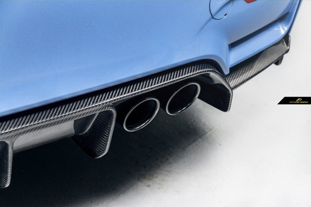 FUTURE DESIGN - BMW M3 F80 / M4 F82 F83 CARBON FIBRE REAR DIFFUSER V STYLE
