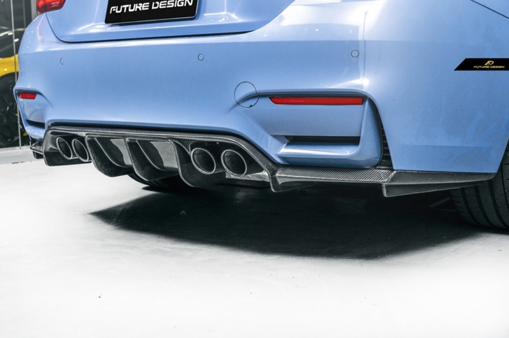 FUTURE DESIGN - BMW M3 F80 / M4 F82 F83 CARBON FIBRE REAR DIFFUSER V STYLE