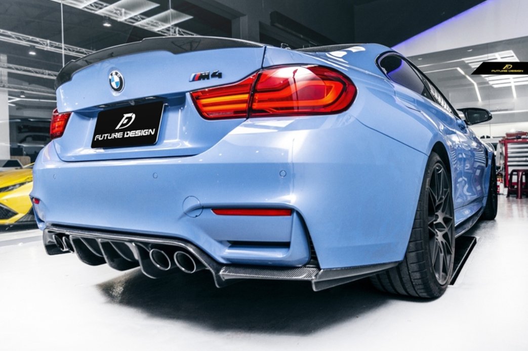 FUTURE DESIGN - BMW M3 F80 / M4 F82 F83 CARBON FIBRE REAR DIFFUSER V STYLE