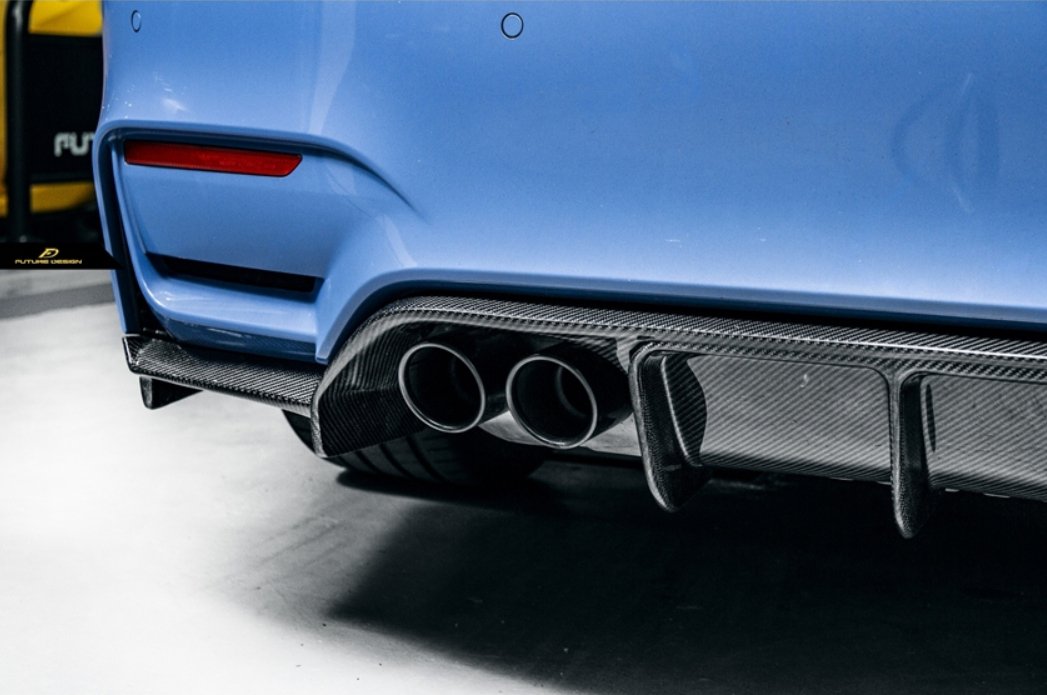 FUTURE DESIGN - BMW M3 F80 / M4 F82 F83 CARBON FIBRE REAR DIFFUSER V STYLE