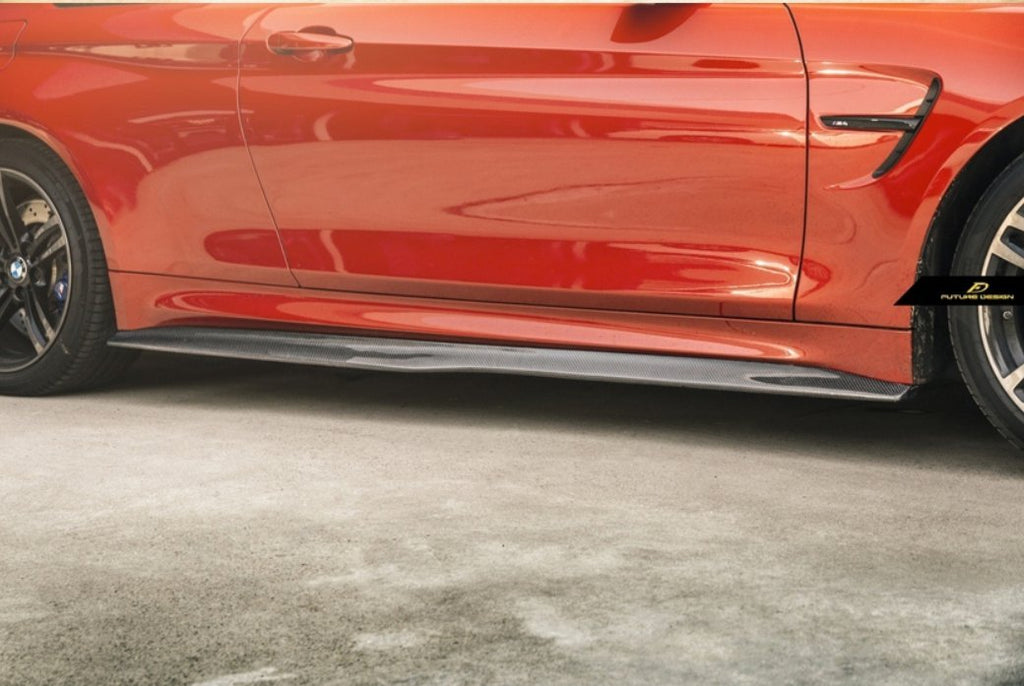 FUTURE DESIGN - BMW M3 F80 / M4 F82 F83 CARBON FIBRE SIDE SKIRTS PSM STYLE