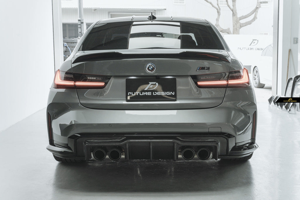 FUTURE DESIGN -  BMW M3 G80 / G81 & BMW M4 G82 / G83 2021+ V1 CARBON FIBRE REAR DIFFUSER