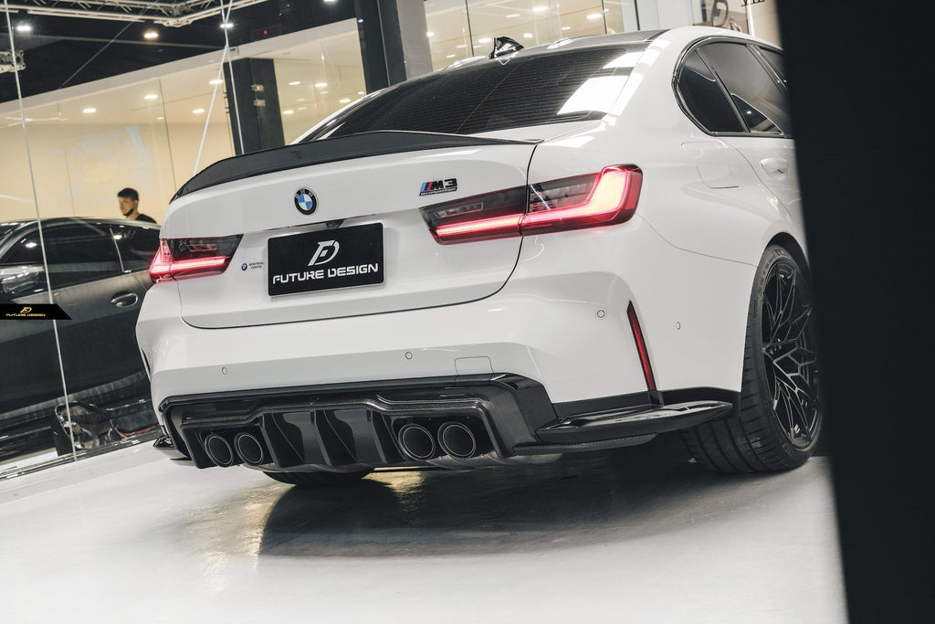 FUTURE DESIGN -  BMW M3 G80 / G81 & BMW M4 G82 / G83 2021+ V1 CARBON FIBRE REAR DIFFUSER