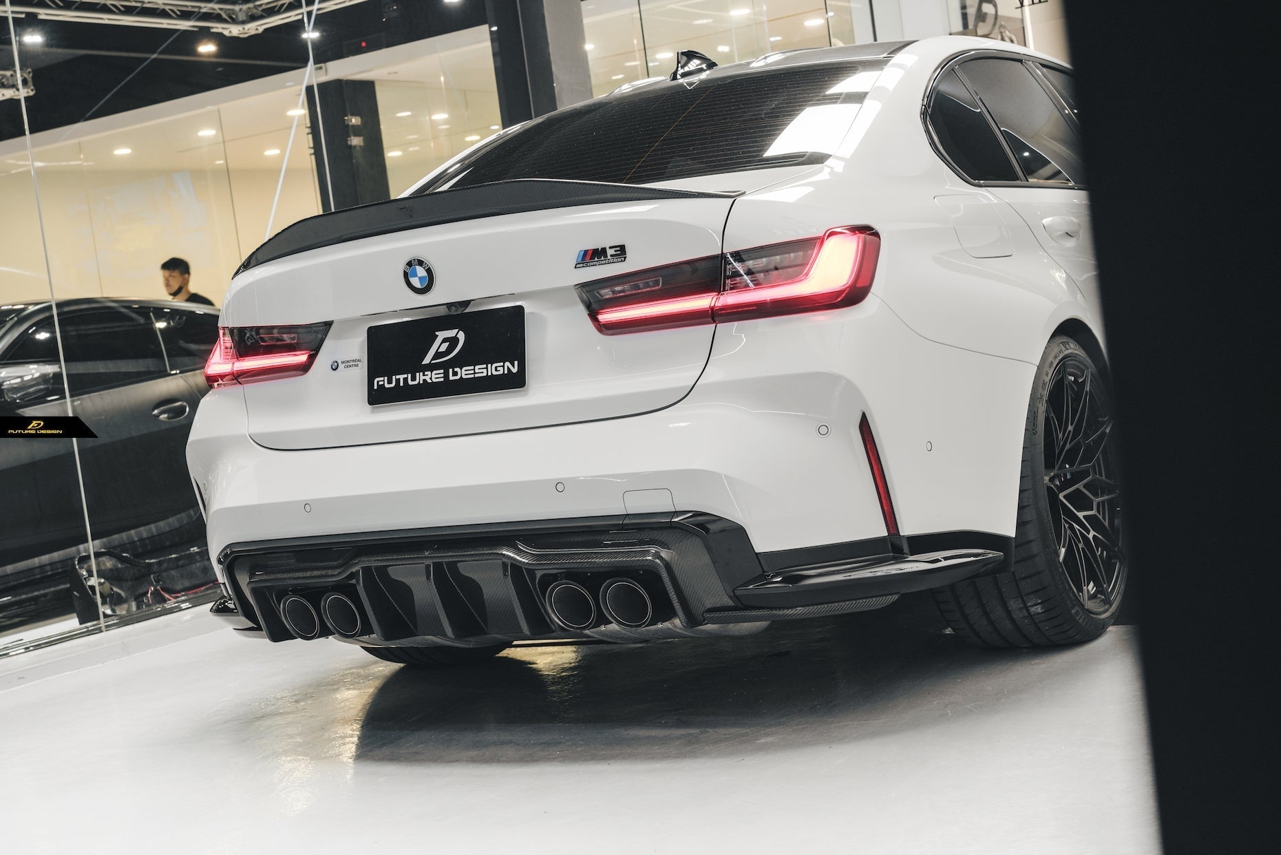 FUTURE DESIGN -  BMW M3 G80 / G81 & BMW M4 G82 / G83 2021+ V1 CARBON FIBRE REAR DIFFUSER