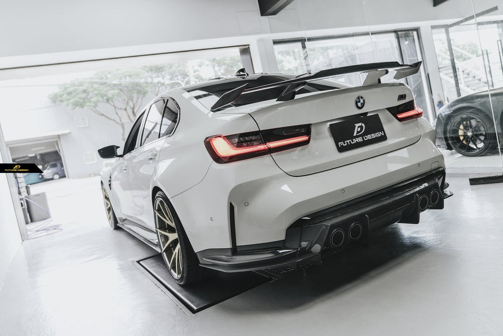FUTURE DESIGN -  BMW M3 G80 / G81 & BMW M4 G82 / G83 2021+ V2 CARBON FIBRE REAR DIFFUSER