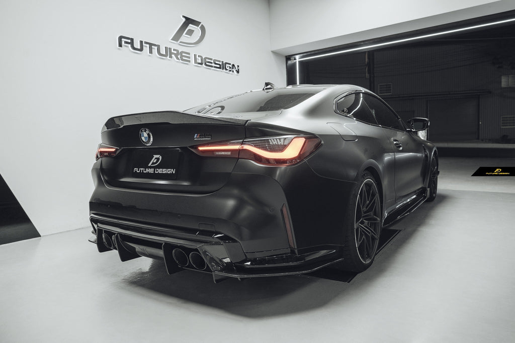 FUTURE DESIGN -  BMW M3 G80 / G81 & BMW M4 G82 / G83 2021+ V2 CARBON FIBRE REAR DIFFUSER