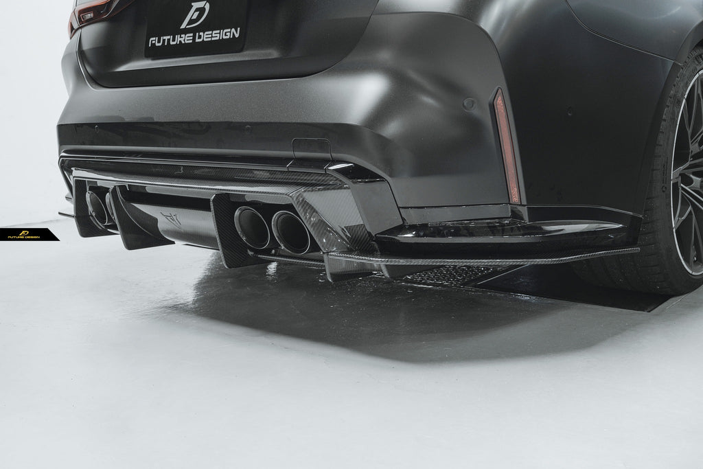 FUTURE DESIGN -  BMW M3 G80 / G81 & BMW M4 G82 / G83 2021+ V2 CARBON FIBRE REAR DIFFUSER