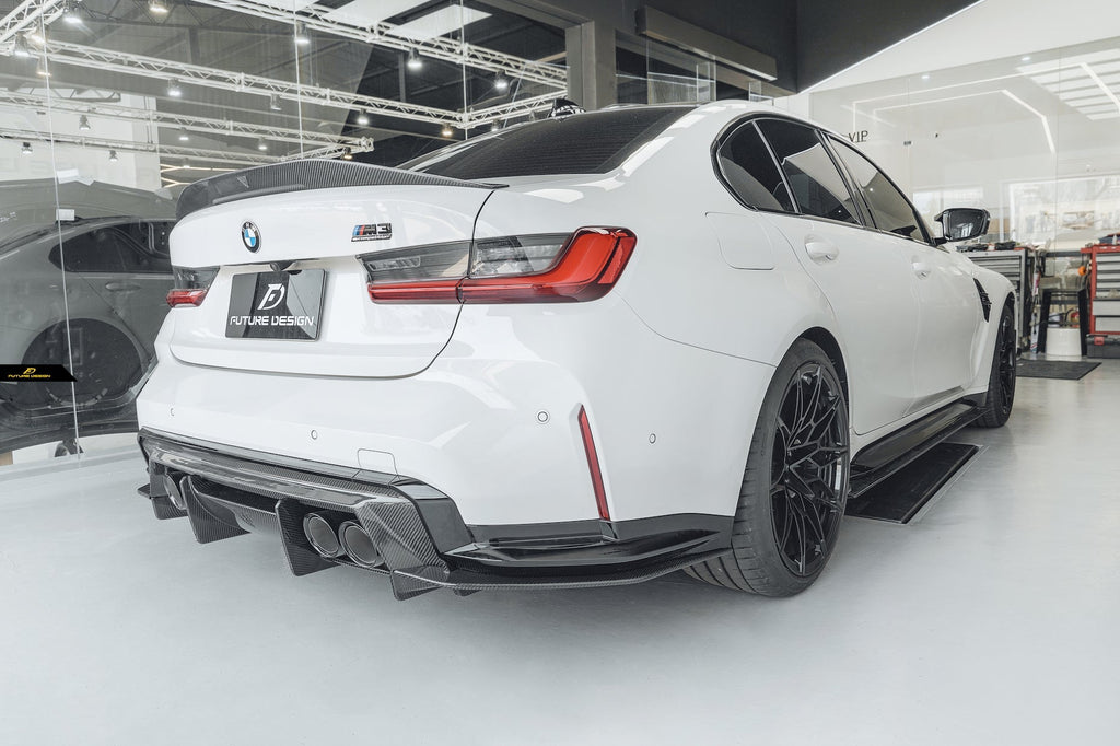 FUTURE DESIGN -  BMW M3 G80 / G81 & BMW M4 G82 / G83 2021+ V2 CARBON FIBRE REAR DIFFUSER