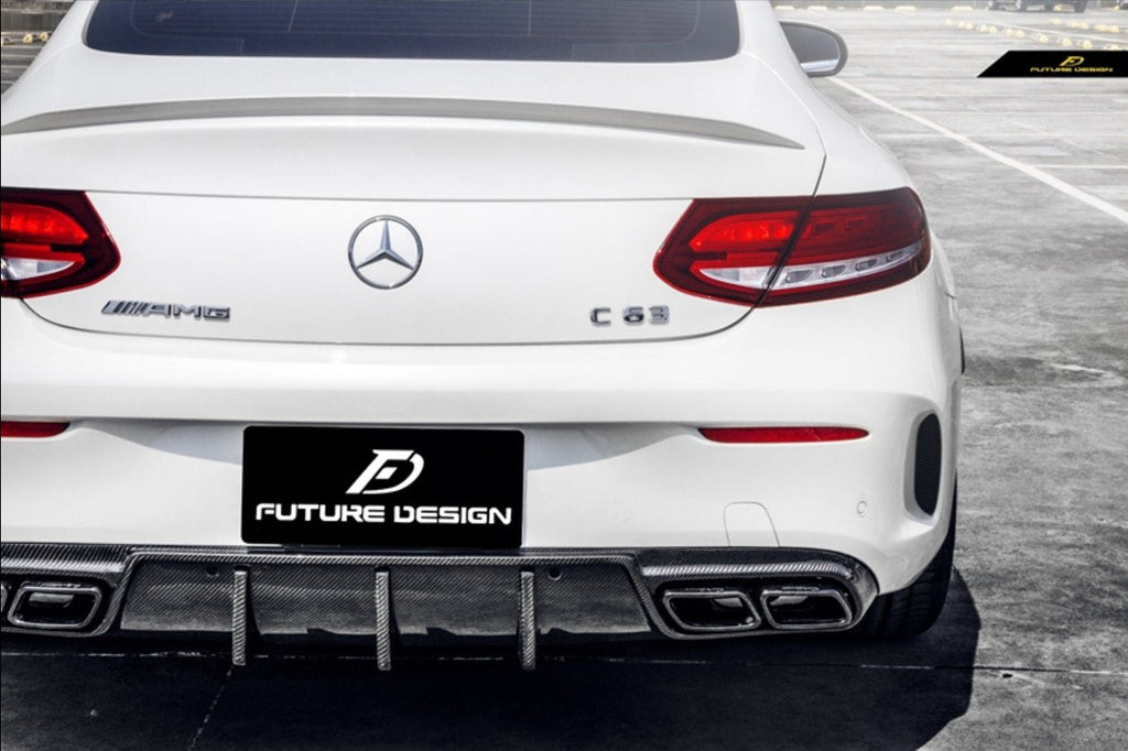 FUTURE DESIGN - MERCEDES BENZ C COUPE / C63 W205 CARBON FIBRE REAR DIFFUSER