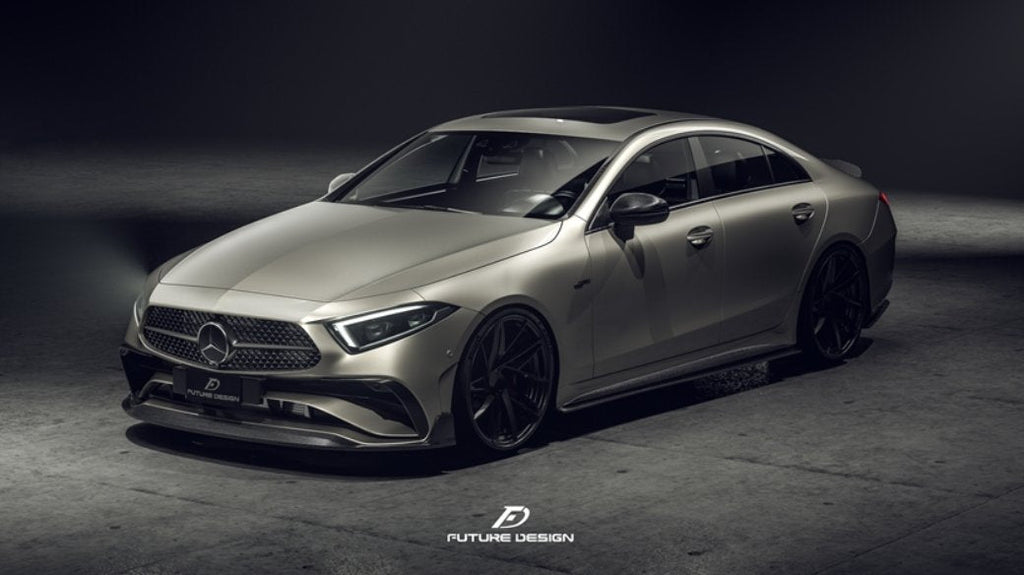 FUTURE DESIGN - MERCEDES BENZ CLS W257 DRY CARBON FIBRE FRONT LIP FD STYLE