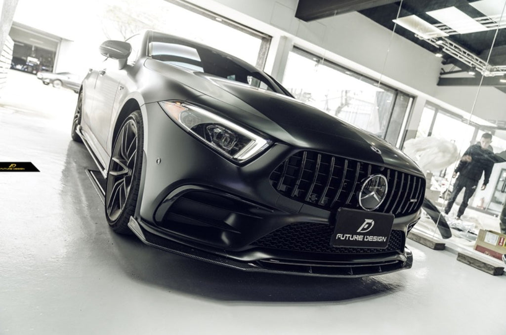 FUTURE DESIGN - MERCEDES BENZ CLS W257 DRY CARBON FIBRE FRONT LIP GTS STYLE