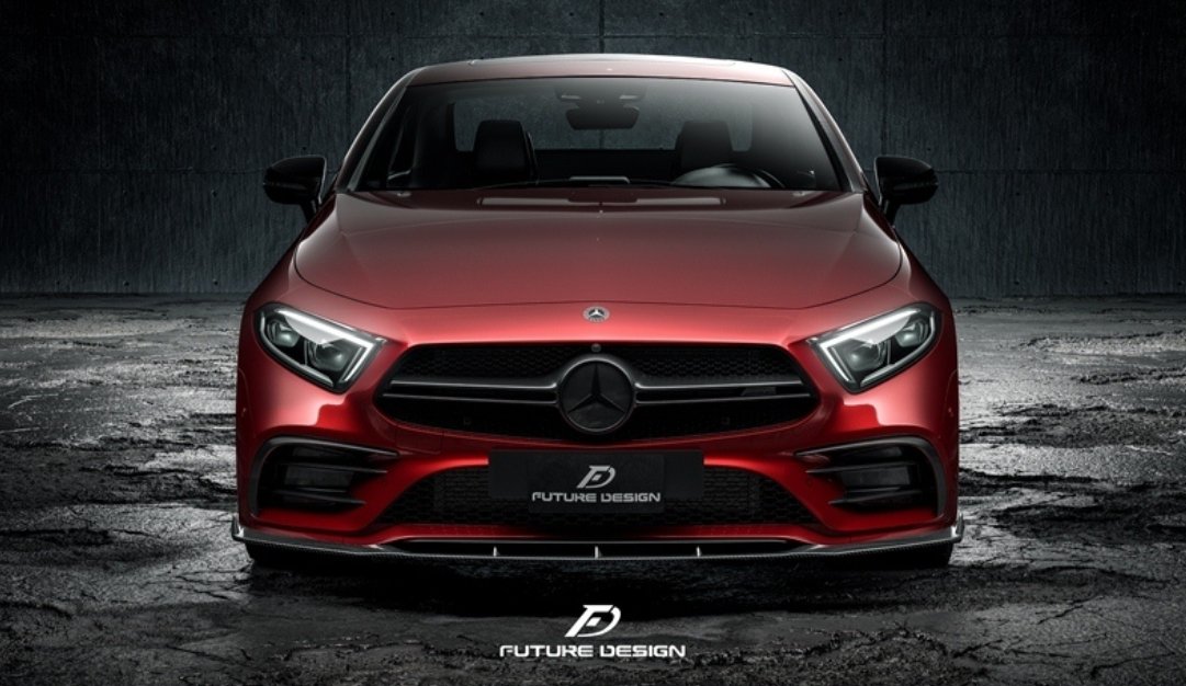FUTURE DESIGN - MERCEDES BENZ CLS W257 DRY CARBON FIBRE FRONT LIP GTS STYLE
