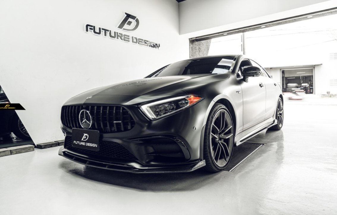 FUTURE DESIGN - MERCEDES BENZ CLS W257 DRY CARBON FIBRE FRONT LIP GTS STYLE
