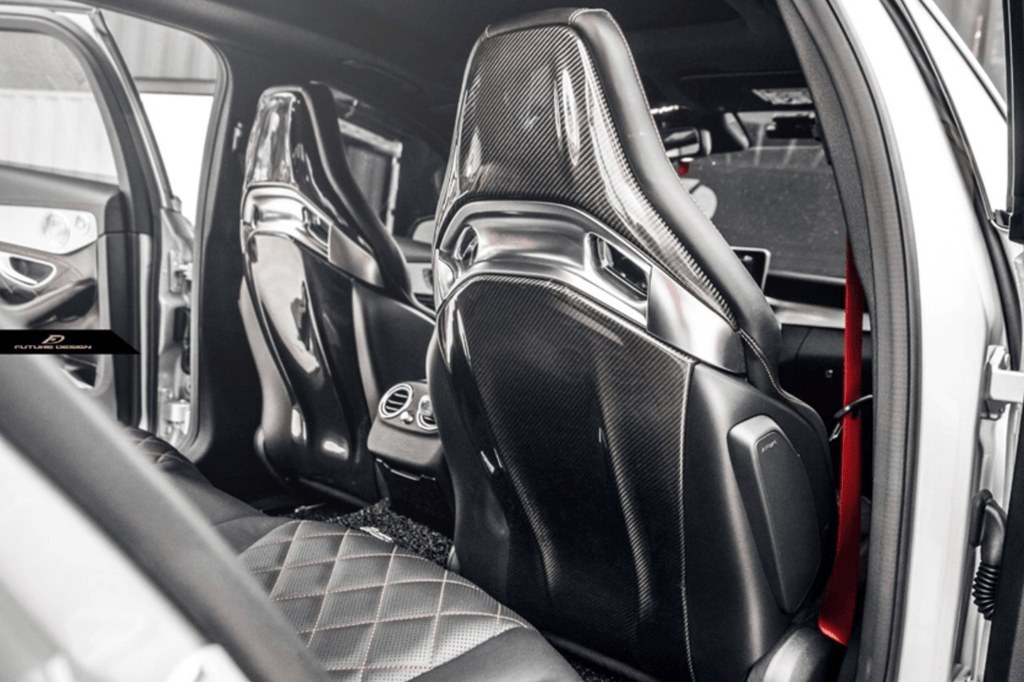 FUTURE DESIGN - MERCEDES BENZ W205 C63 / C63S / C43 / C117 CLA45 CARBON FIBRE  BUCKET SEAT BACK COVER