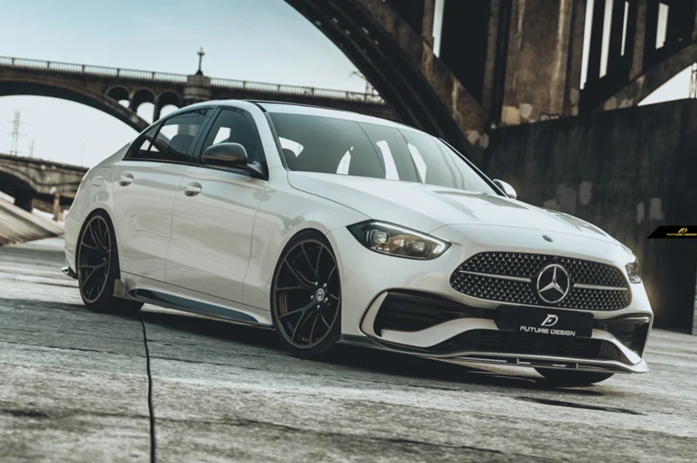 FUTURE DESIGN - MERCEDES BENZ W206 C CLASS C300 CARBON FIBRE FRONT LIP V2