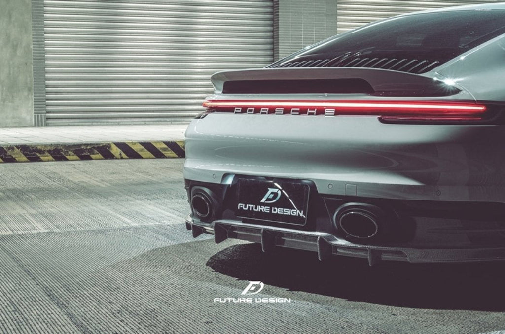 FUTURE DESIGN - PORSCHE 992 CARRERA DRY CARBON FIBRE REAR DIFFUSER