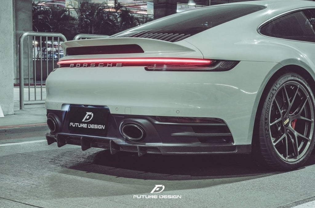 FUTURE DESIGN - PORSCHE 992 CARRERA DRY CARBON FIBRE REAR DIFFUSER