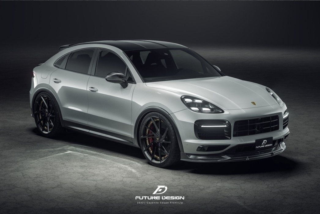 FUTURE DESIGN - PORSCHE CAYENNE COUPE 9Y3 DRY CARBON FIBRE FRONT LIP