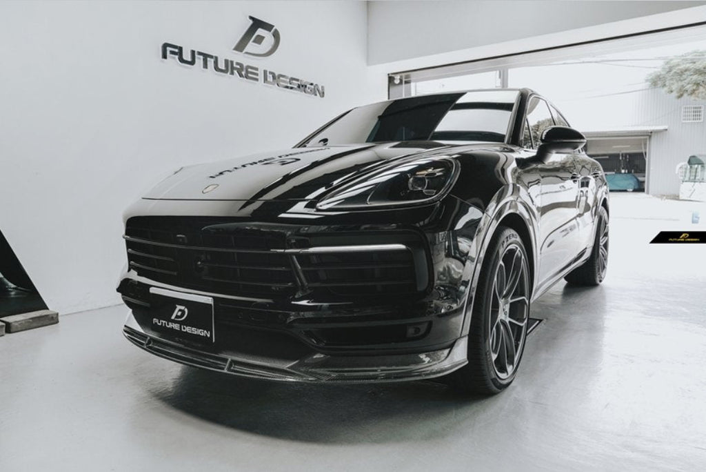 FUTURE DESIGN - PORSCHE CAYENNE COUPE 9Y3 DRY CARBON FIBRE FRONT LIP