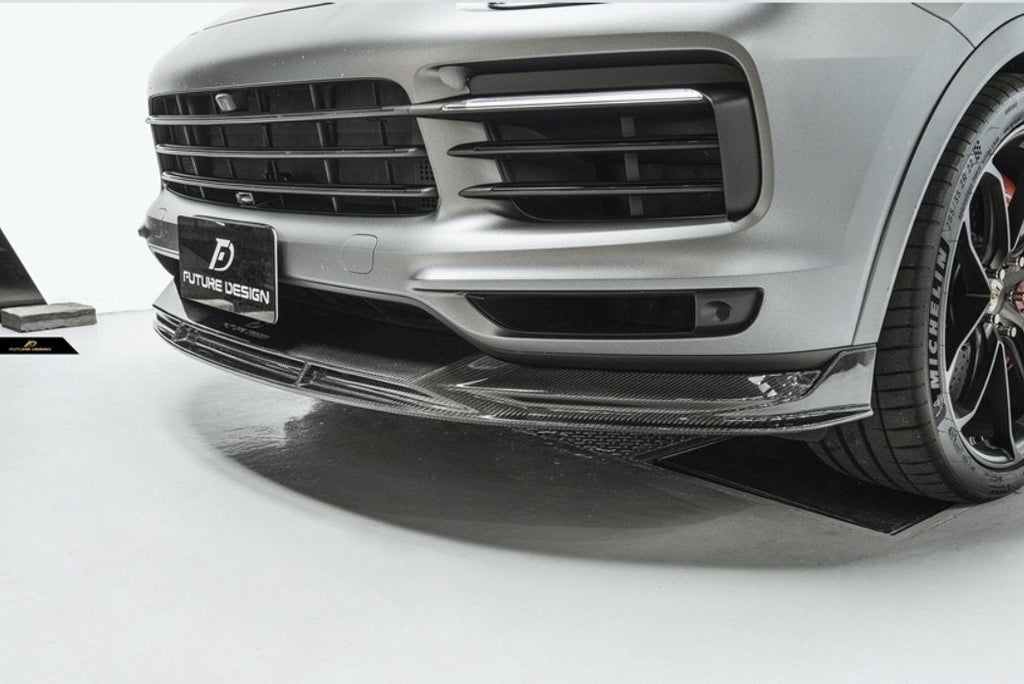 FUTURE DESIGN - PORSCHE CAYENNE COUPE 9Y3 DRY CARBON FIBRE FRONT LIP