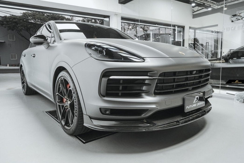 FUTURE DESIGN - PORSCHE CAYENNE COUPE 9Y3 DRY CARBON FIBRE FRONT LIP