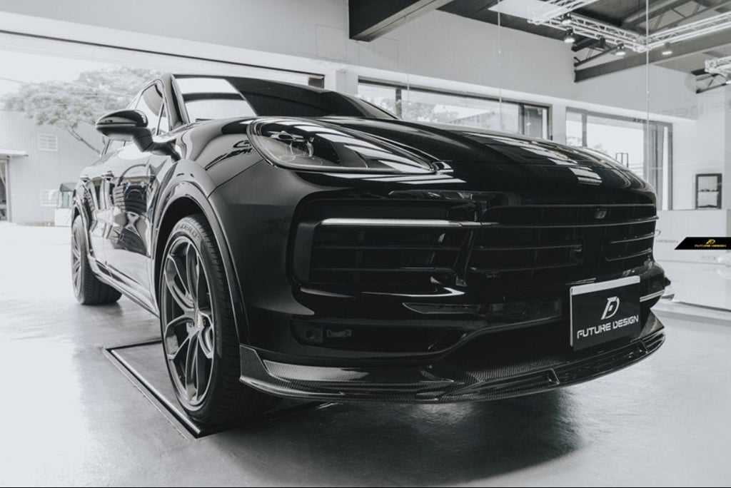 FUTURE DESIGN - PORSCHE CAYENNE COUPE 9Y3 DRY CARBON FIBRE FRONT LIP