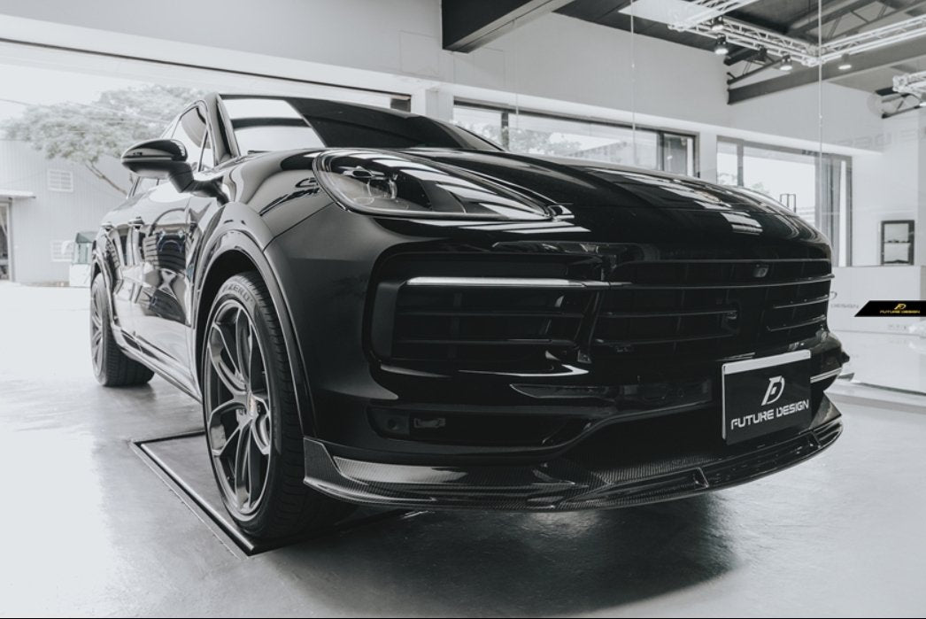 FUTURE DESIGN - PORSCHE CAYENNE COUPE 9Y3 DRY CARBON FIBRE FRONT LIP