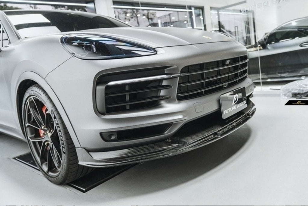 FUTURE DESIGN - PORSCHE CAYENNE COUPE 9Y3 DRY CARBON FIBRE FRONT LIP