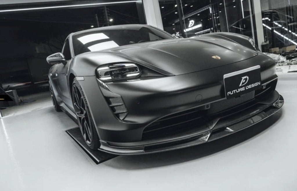 FUTURE DESIGN - PORSCHE TAYCAN CARBON FIBRE FRONT LIP SPLITTER V2