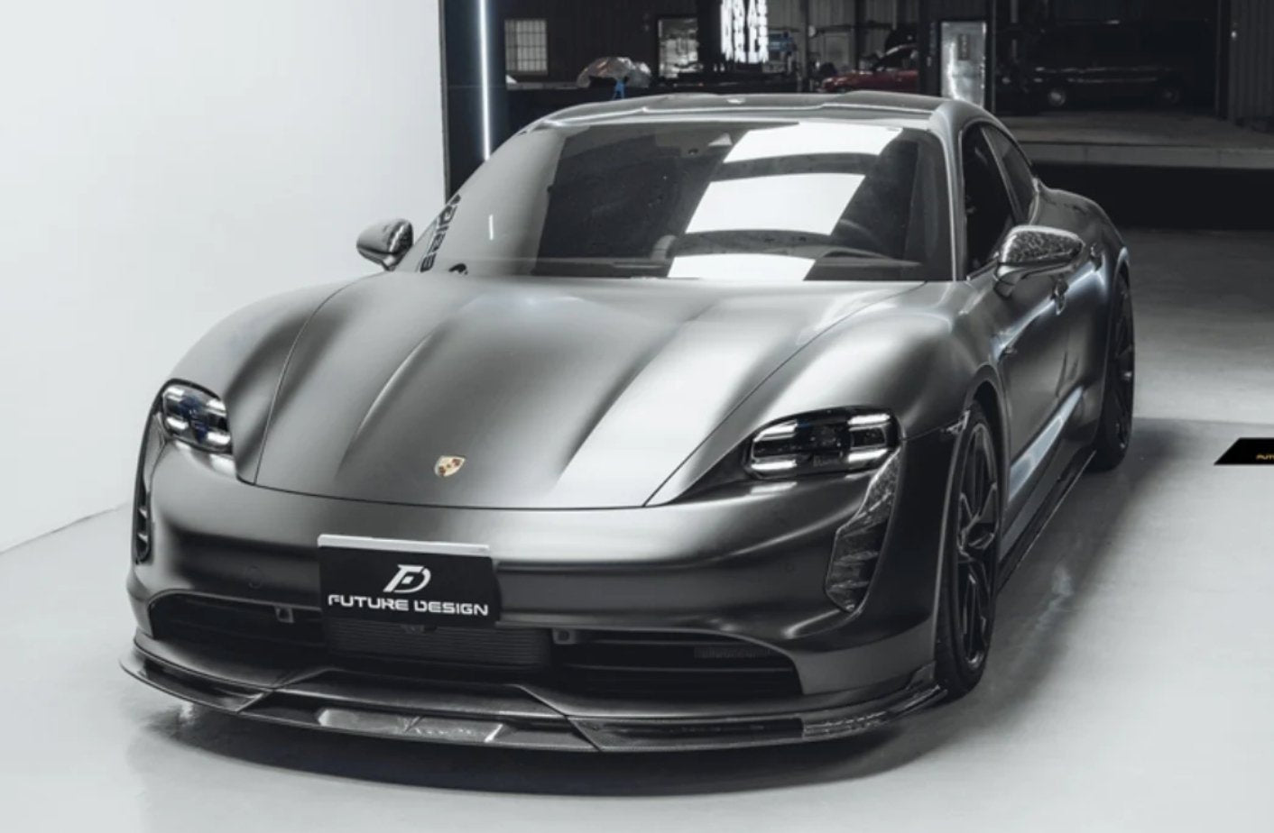 FUTURE DESIGN - PORSCHE TAYCAN CARBON FIBRE FRONT LIP SPLITTER V2