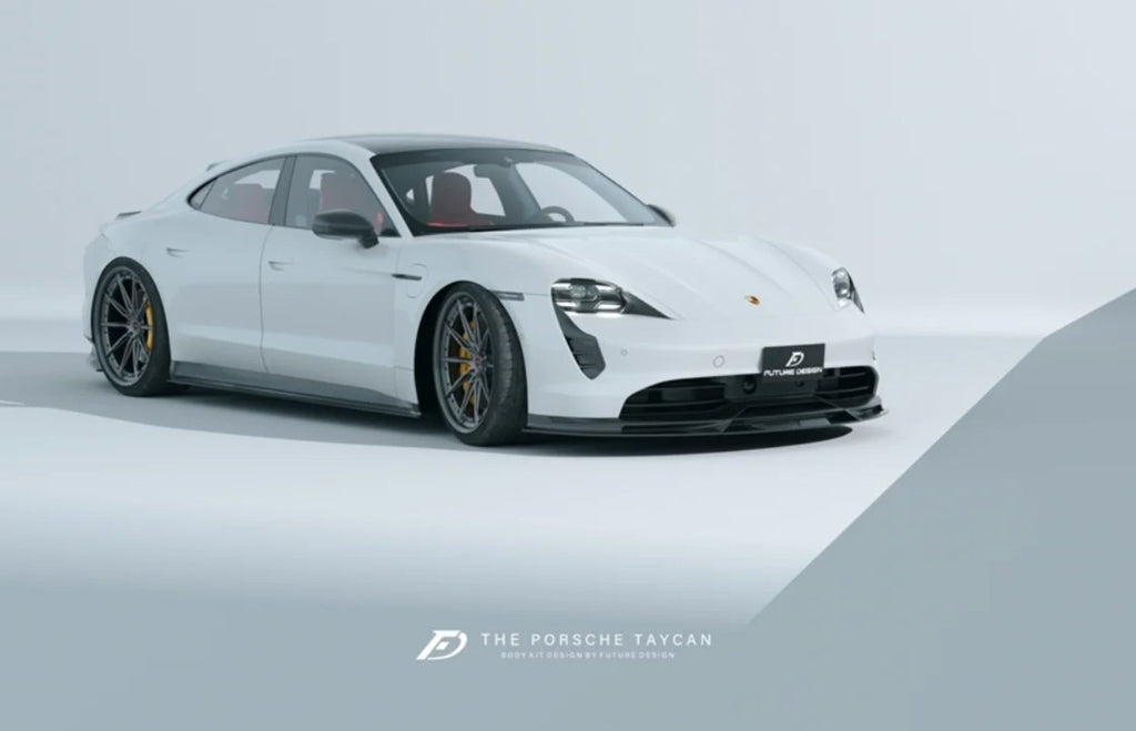 FUTURE DESIGN - PORSCHE TAYCAN CARBON FIBRE FRONT LIP SPLITTER V2