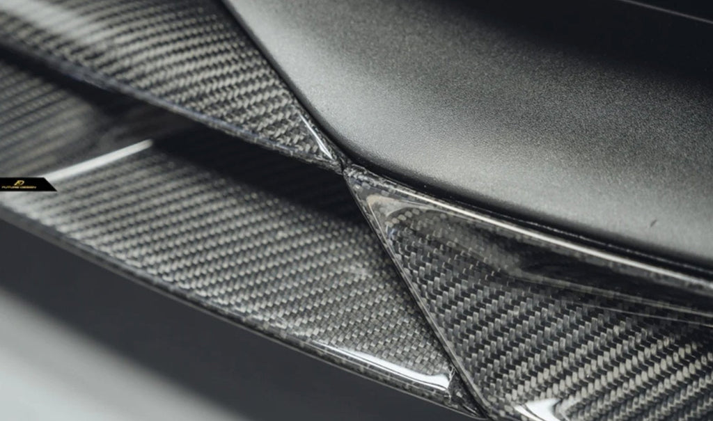 FUTURE DESIGN - PORSCHE TAYCAN CARBON FIBRE FRONT LIP SPLITTER V2