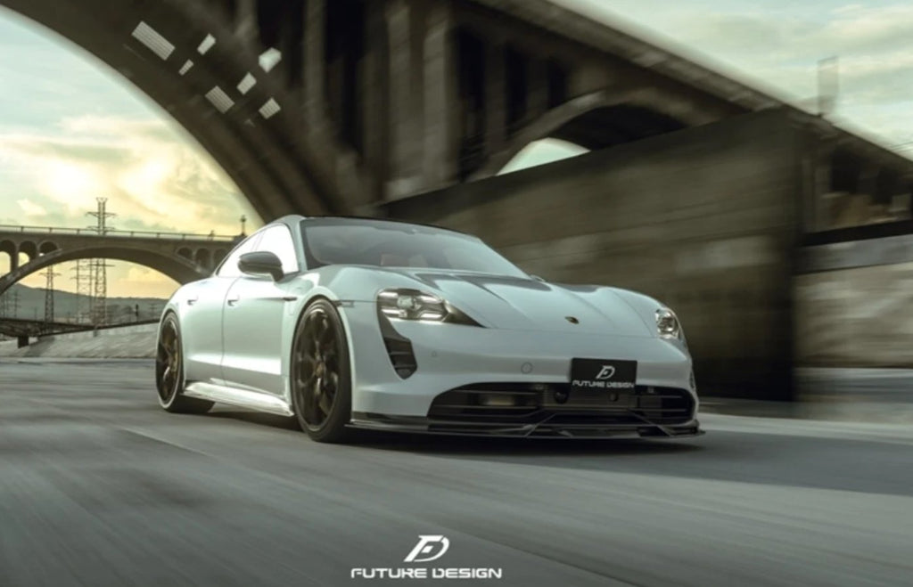 FUTURE DESIGN - PORSCHE TAYCAN CARBON FIBRE FRONT LIP SPLITTER V2