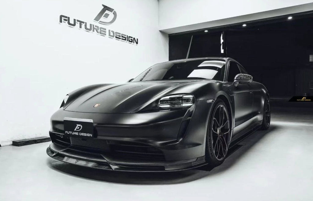 FUTURE DESIGN - PORSCHE TAYCAN CARBON FIBRE FRONT LIP SPLITTER V2