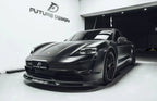 FUTURE DESIGN - PORSCHE TAYCAN CARBON FIBRE FRONT LIP SPLITTER V2
