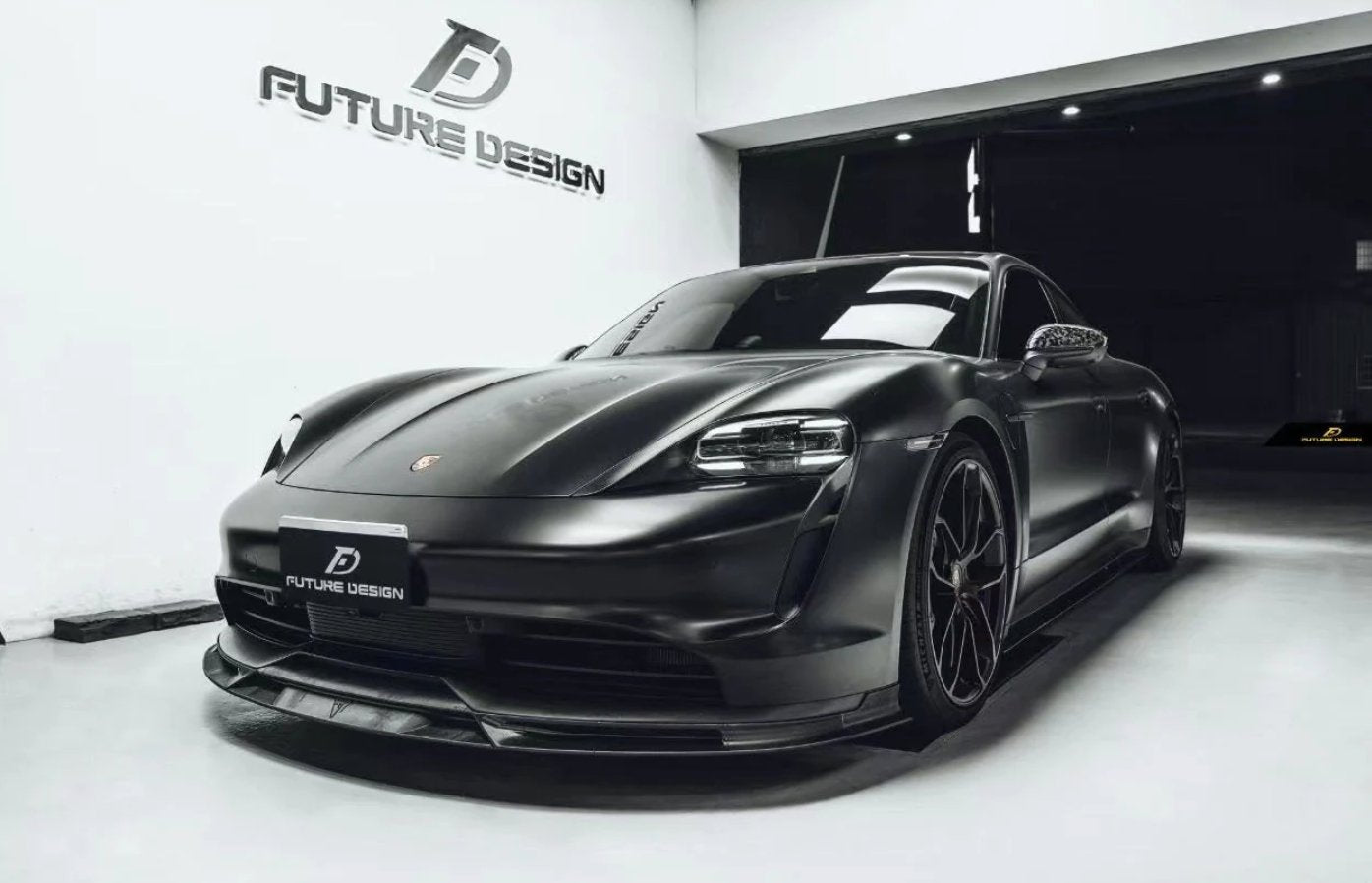 FUTURE DESIGN - PORSCHE TAYCAN CARBON FIBRE FRONT LIP SPLITTER V2