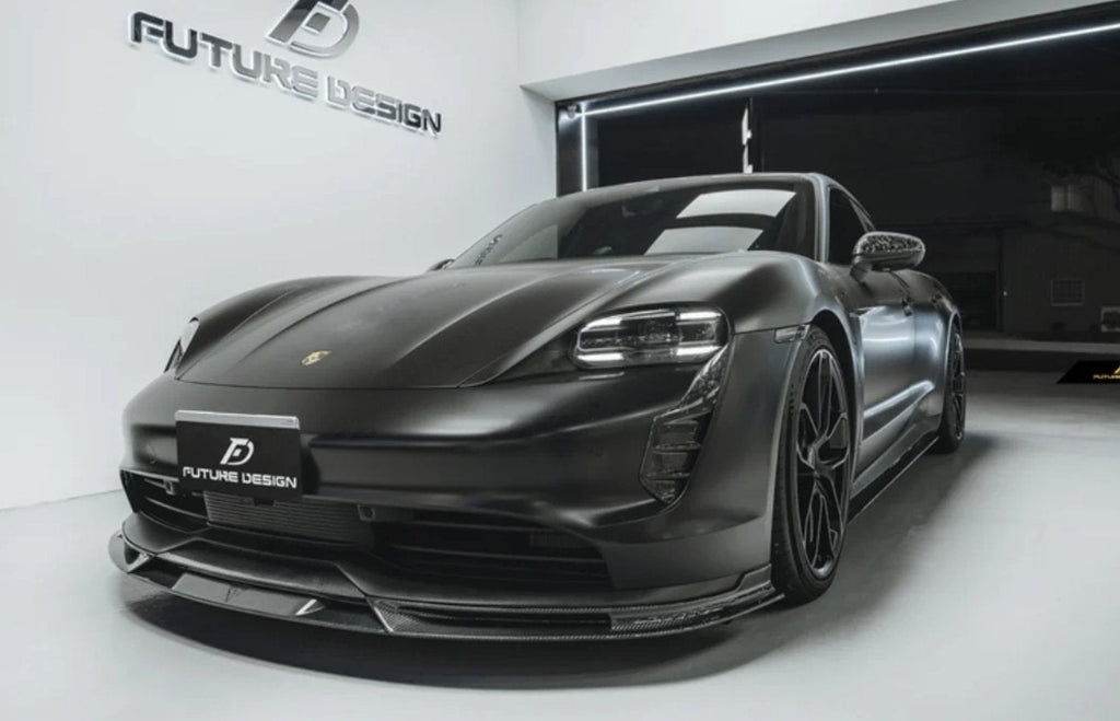 FUTURE DESIGN - PORSCHE TAYCAN CARBON FIBRE FRONT LIP SPLITTER V2
