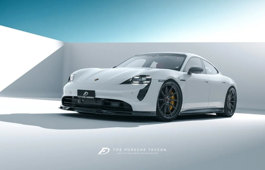 FUTURE DESIGN - PORSCHE TAYCAN CARBON FIBRE FRONT LIP SPLITTER V2