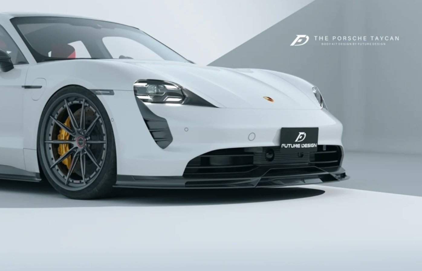 FUTURE DESIGN - PORSCHE TAYCAN CARBON FIBRE FRONT LIP SPLITTER V2