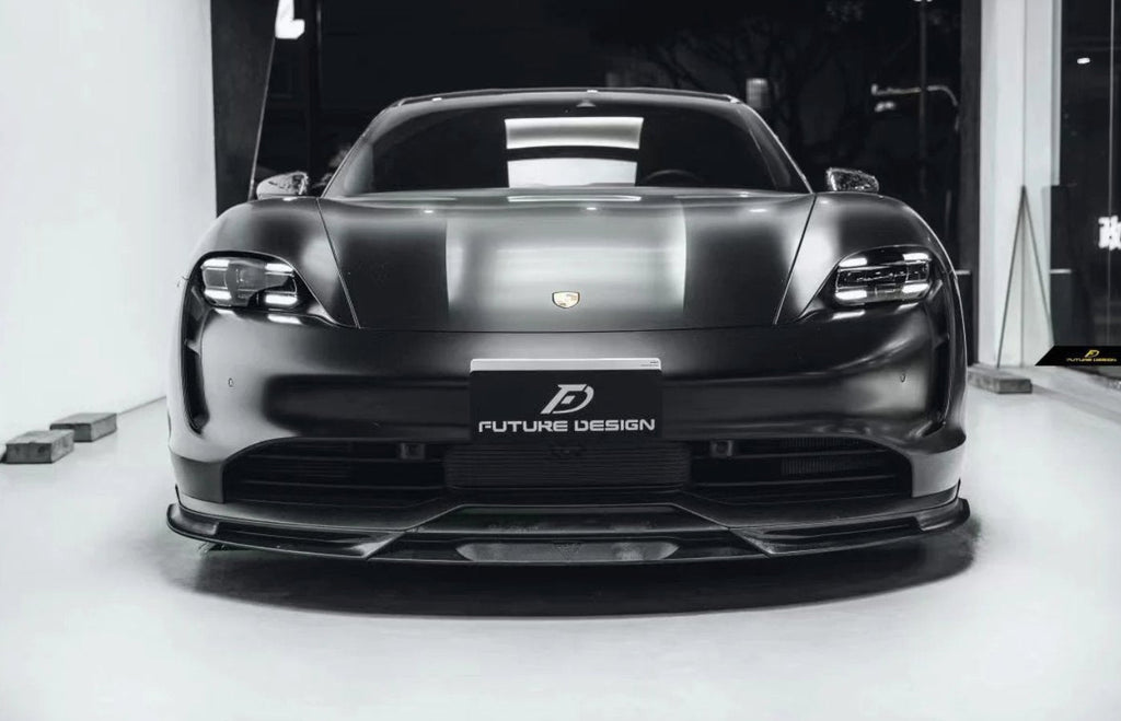 FUTURE DESIGN - PORSCHE TAYCAN CARBON FIBRE FRONT LIP SPLITTER V2