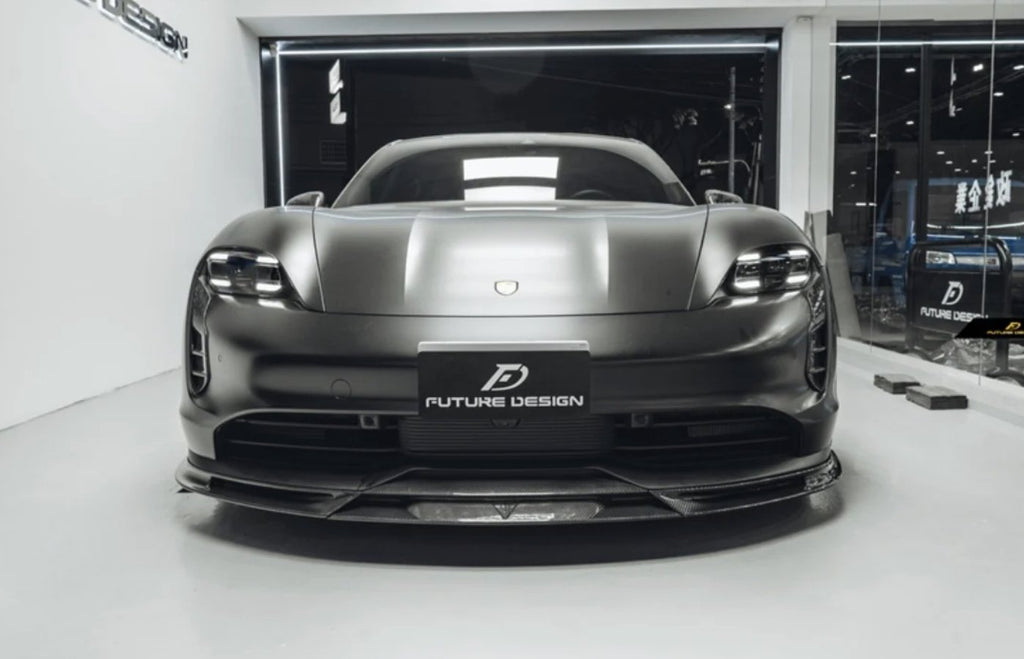 FUTURE DESIGN - PORSCHE TAYCAN CARBON FIBRE FRONT LIP SPLITTER V2