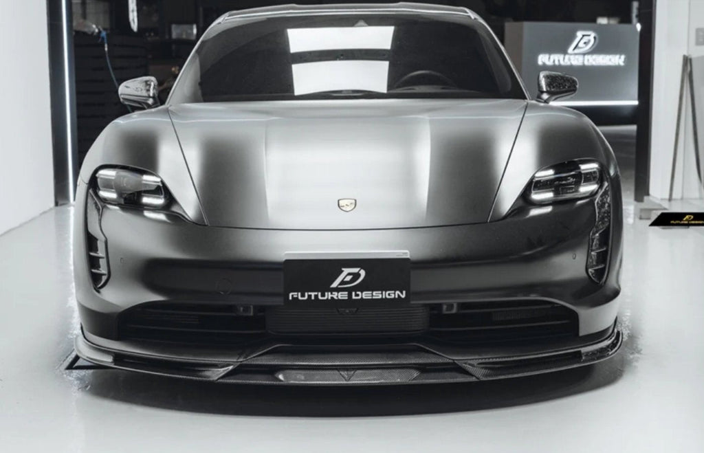 FUTURE DESIGN - PORSCHE TAYCAN CARBON FIBRE FRONT LIP SPLITTER V2