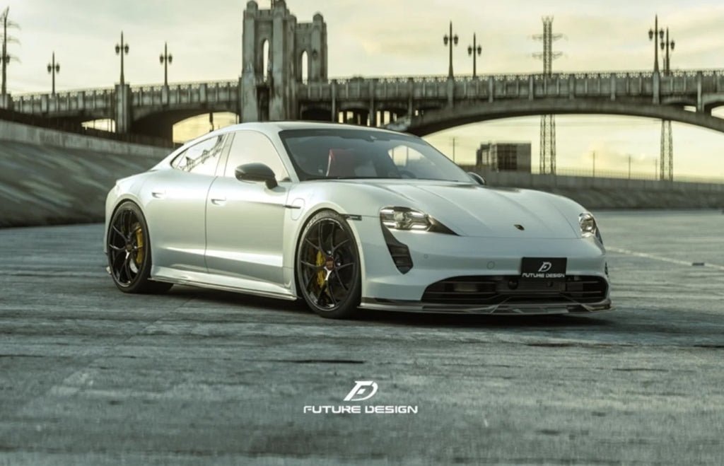 FUTURE DESIGN - PORSCHE TAYCAN CARBON FIBRE FRONT LIP SPLITTER V2