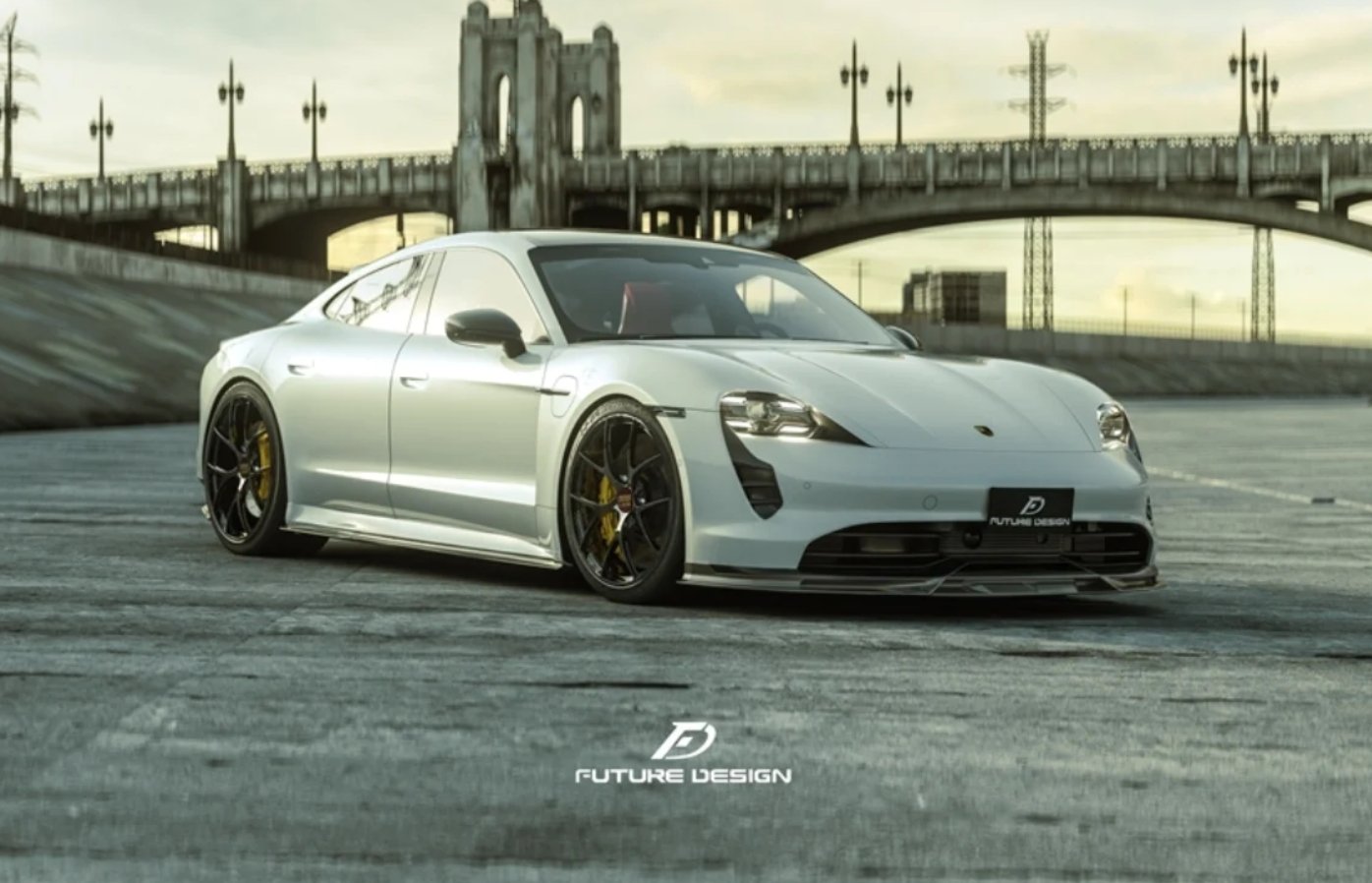 FUTURE DESIGN - PORSCHE TAYCAN CARBON FIBRE FRONT LIP SPLITTER V2