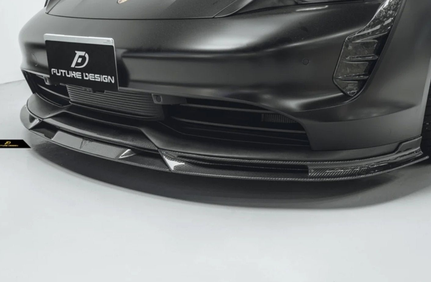 FUTURE DESIGN - PORSCHE TAYCAN CARBON FIBRE FRONT LIP SPLITTER V2