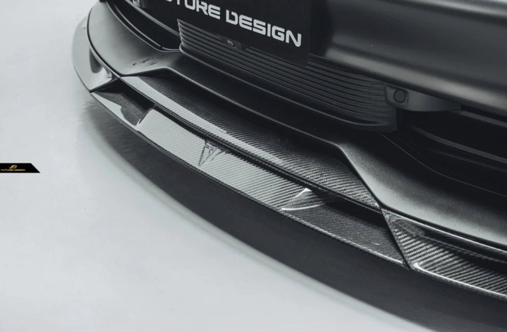FUTURE DESIGN - PORSCHE TAYCAN CARBON FIBRE FRONT LIP SPLITTER V2