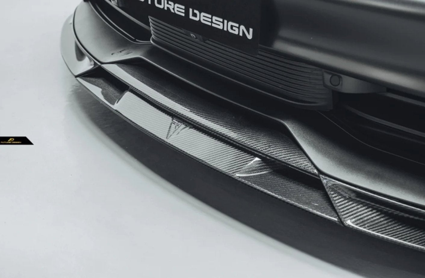 FUTURE DESIGN - PORSCHE TAYCAN CARBON FIBRE FRONT LIP SPLITTER V2